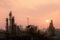 Chemical plant and oil refinery industry at sunrise Royalty Free Stock Photo