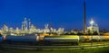 Chemical Plant Panorama At Night Royalty Free Stock Photo