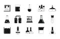 Chemical pots icon set, simple style