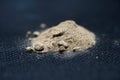 Powder from the chemistry kit with macro lens photographed in studio Royalty Free Stock Photo