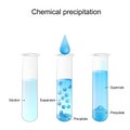 Chemical precipitation. Laboratory test tubes Royalty Free Stock Photo