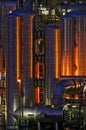 Chemical production facility at night