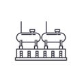 Chemical production line icon concept. Chemical production vector linear illustration, symbol, sign