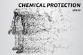 Chemical protection of the particles. Man in chemical protection