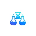 Chemical reaction duration icon, vector