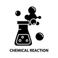 chemical reaction icon, black vector sign with editable strokes, concept illustration Royalty Free Stock Photo