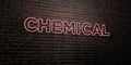 CHEMICAL -Realistic Neon Sign on Brick Wall background - 3D rendered royalty free stock image