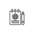 Chemical research note book line icon Royalty Free Stock Photo