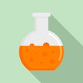 Chemical round flask icon, flat style