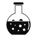 Chemical round flask icon, simple style