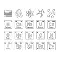 chemical science chemistry icons set vector Royalty Free Stock Photo