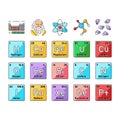 chemical science chemistry icons set vector Royalty Free Stock Photo