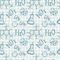 Chemical seamless pattern. Vector background. Royalty Free Stock Photo