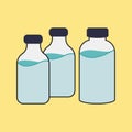 Chemical serum glass bottle flat illustration