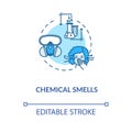 Chemical smells concept icon. Flawed wine fermentation indication idea thin line illustration. Recognizing spoiled drink