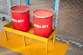 A chemical spill recovery kit box. Royalty Free Stock Photo