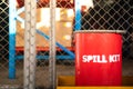 A chemical spill recovery kit box. Royalty Free Stock Photo