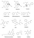 The chemical structural formulas of some drugs Royalty Free Stock Photo