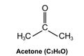 Chemical structure of acetone (C3H6O