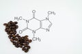 Caffeine molecule structure Royalty Free Stock Photo