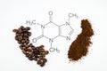 Caffeine molecule structure Royalty Free Stock Photo