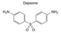 Chemical structure of dapsone, drug substance Royalty Free Stock Photo