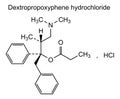 Chemical structure of dextropropoxyphene hydrochloride, drug substance Royalty Free Stock Photo