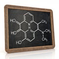 Chemical structure diagram on blackboard Royalty Free Stock Photo