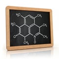 Chemical structure diagram on blackboard Royalty Free Stock Photo