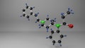 Fentanyl 3D molecule structure illustration.