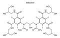 Chemical structure of iodixanol, drug substance Royalty Free Stock Photo