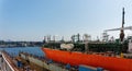 chemical tanker in a dry dock in poland Royalty Free Stock Photo