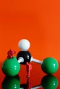 Chemical team with a molecular model of chloroform Royalty Free Stock Photo