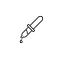 Chemical test dropper line icon