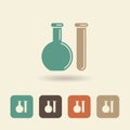 Chemical flask and test tube. Vector logo Royalty Free Stock Photo