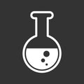 Chemical test tube pictogram icon. Chemical lab equipment isolated on black background. Experiment flasks for science experiment. Royalty Free Stock Photo