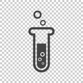 Chemical test tube pictogram icon. Chemical lab equipment isolated on isolated background. Experiment flasks for science Royalty Free Stock Photo