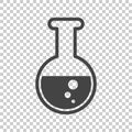 Chemical test tube pictogram icon. Chemical lab equipment isolated on isolated background. Experiment flasks for science Royalty Free Stock Photo