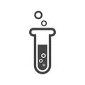 Chemical test tube pictogram icon. Laboratory glassware or beaker equipment isolated on white background. Experiment flasks. Royalty Free Stock Photo