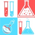 Chemical test tube pictogram icon. Laboratory glassware or beaker equipment. Experiment flasks. Trendy modern vector symbol. Simpl Royalty Free Stock Photo