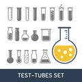 Chemical test tubes icons