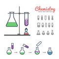 Chemical test tubes icons