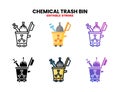 Chemical Trash Bin icon set with different styles. Royalty Free Stock Photo