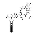 Chemical tube and oxytocin vector icon