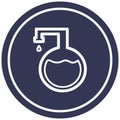chemical vial circular icon