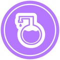 chemical vial circular icon