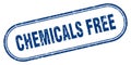 chemicals free stamp. rounded grunge textured sign. Label