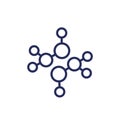chemicals line icon with a molecules