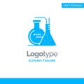 Chemicals, Reaction, Lab, Energy Blue Solid Logo Template. Place for Tagline Royalty Free Stock Photo