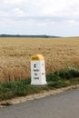 Chemin des Dames First World War battlefield roadside marker in France Royalty Free Stock Photo